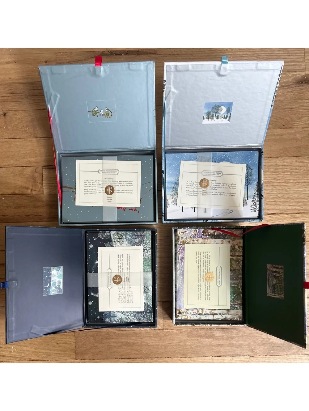 Peter Pauper Press Deluxe Holiday Cards Set of 4 Boxes- Outdoor Themes